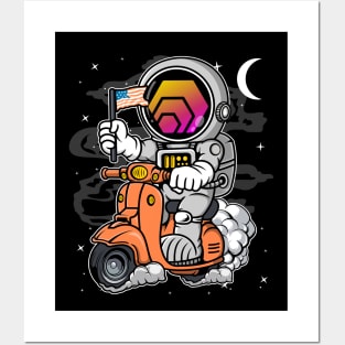 Astronaut Scooter HEX Coin To The Moon HEX Crypto Token Cryptocurrency Blockchain Wallet Birthday Gift For Men Women Kids Posters and Art